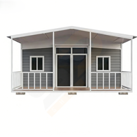 Maison conteneur préfabriquée de luxe moderne de 20 pieds et 40 pieds, isolée, extensible, mobile, petite villa rectangulaire avec panneaux sandwich, cuisine et salle de bain