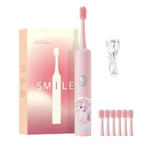 Nouvelle brosse à dents électrique sonique rechargeable pour adultes avec petit embout souple, étanche IPX7, motif dessin animé - Product Image 3