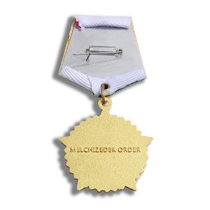 Medalla de Metal Dorada de Primera Calidad con Forma de Estrella de Cinco Puntas, Premio Honorífico Personalizado con Logotipo - Product Image 3