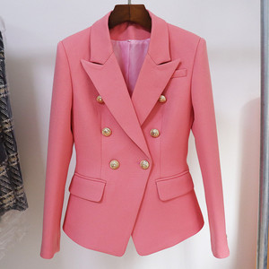 A5003 Factory Suppliers <strong>Pink</strong> Long Sleeve Buttons Slim Office Wear <strong>Woman</strong> <strong>Jacket</strong> Plus Size Ladies Suit - Product Image 1