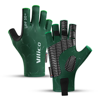 Gants de pêche en soie glacée Vilico unisexes professionnels pour l'extérieur, verts, protection solaire estivale, haute élasticité, antidérapants, demi-doigts