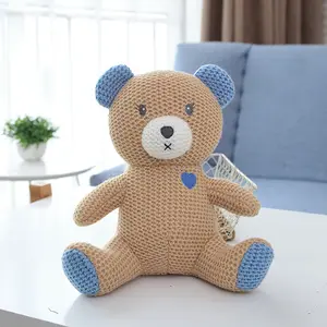 Nouveauté coton tricot mignon petit animal lapin éléphant panda cochon licorne ours jouets en peluche