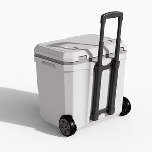 Glacière de poisson de grande qualité 24QT de haute qualité avec roues en caoutchouc de chariot glacière en plastique pour pique-nique de poisson de mer - Product Image 4