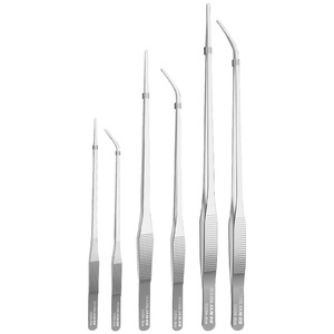 Pinzas de acero inoxidable Baolian de 48, 38 y 27 cm con punta recta y curva para plantas de acuario y alimentación de insectos - Product Image 5