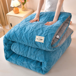 Couette d'hiver en polaire d'agneau unie, anti-boulochage, antistatique, chaude, confortable, super douce et épaisse, vente en gros. - Product Image 1