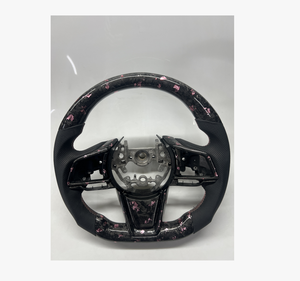 Volant en fibre de carbone véritable YLD avec cuir perforé Nappa pour Subaru WRX/STI LEVORG 2015 2016 2017 2018 2019 2020 2021 <span class=keywords><strong>2022</strong></span> - Product Image 3