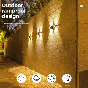 مصباح جداري شمسي خارجي مقاوم للماء تصميم منقسم 8 LED ضوء دافئ إضاءة المناظر الطبيعية الزخرفية ضوء حديقة شمسي للفناء - Product Image 3