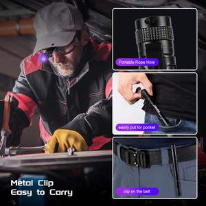 Lampe UV 395nm avec clip, lumière noire portable pour la détection d'urine d'animaux et la polymérisation de la résine, conception compacte et rechargeable - Product Image 4