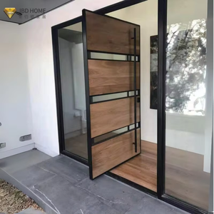 Puertas Pivotantes Modernas para <span class=keywords><strong>Entrada</strong></span> Principal <span class=keywords><strong>de</strong></span> Villas con Marco <span class=keywords><strong>de</strong></span> Aluminio Negro, Puertas <span class=keywords><strong>de</strong></span> <span class=keywords><strong>Entrada</strong></span> <span class=keywords><strong>de</strong></span> Vidrio Elegantes para Casas Contemporáneas - Product Image 3