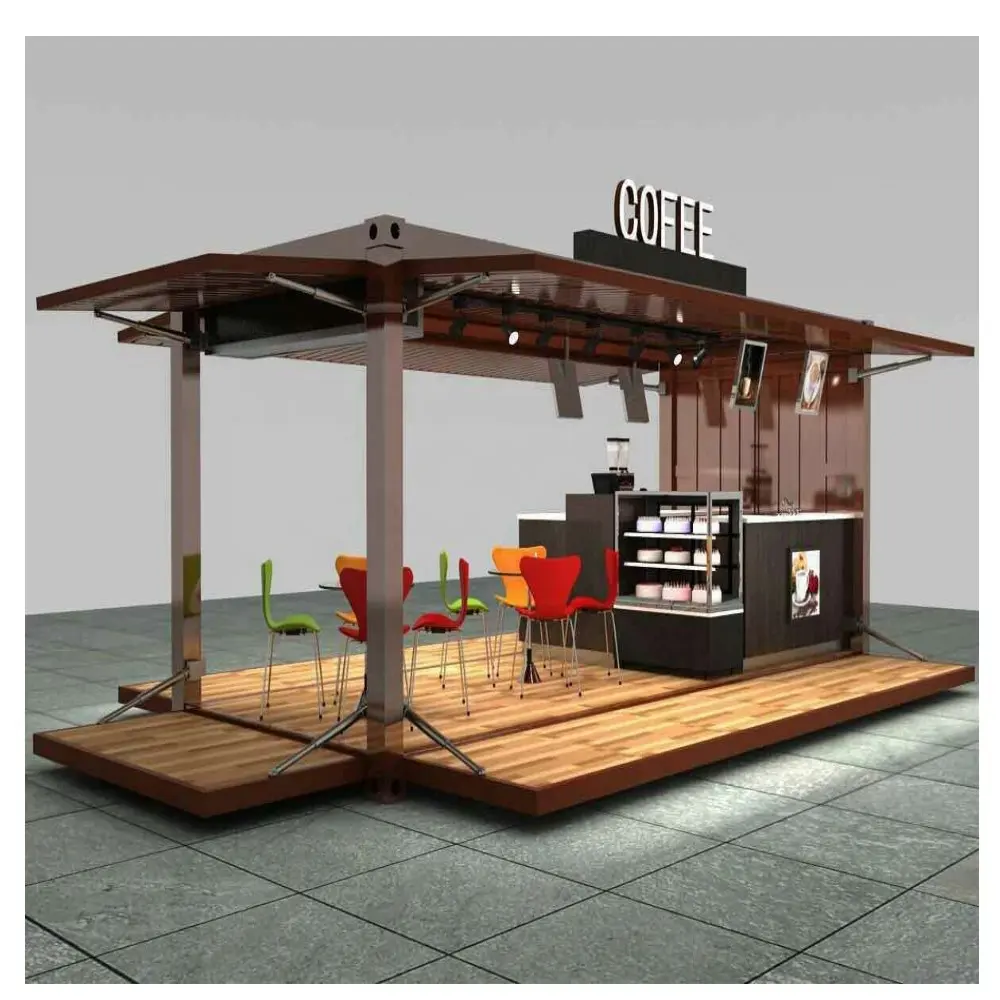 טרומי סין חלודה אנטי מודרני Modu קטן קיוסק חנויות חנויות בקתות מועדון בר קפה מיכל ציבורי חדר קפה