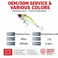 Vente en gros de leurres durs vibrants VIB de 4 cm et 3,8 g, ultra longue portée, 7 couleurs, appât en plastique