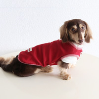 T-shirt rétro color block rouge pour chien Teckel, en coton respirant, idéal pour l'été, pour petits chiens, tenue décontractée quotidienne, hauts mignons pour animaux de compagnie