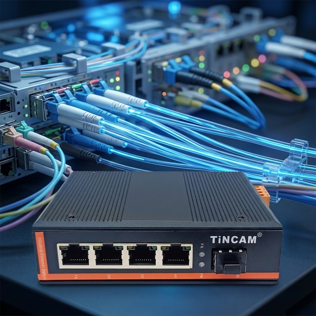 TiNCAM Industrial-grade POE Switch 1 100Mbps SFP Optical Port + 4 100Mbps Adaptive Ethernet Ports