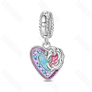 Hot Selling Silver Charm Fit Original Pan Dream Princess Unicorn Fashion 925 zilveren bedel voor het maken van sieraden, armbanden, kettingen - Product Image 3