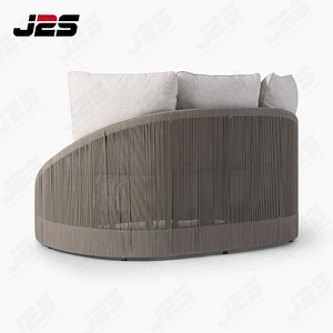 Chaise longue de plage extérieure de restaurant de luxe chaise longue de patio en teck blanc inclinable lit de repos rond pliant - Product Image 3