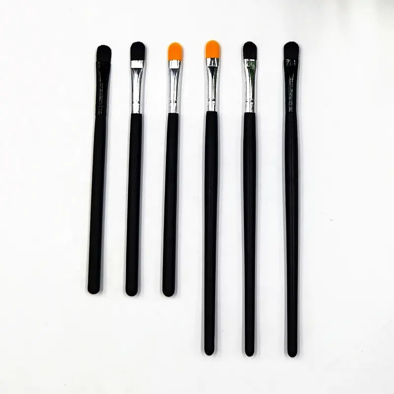 Tên Thương Hiệu Tùy Chỉnh Vegan Tổng Hợp Tóc Màu Cam Phẳng Bóng Mắt Che Khuyết Điểm Makeup Brush Tool Nhỏ Oval Che Khuyết Điểm Cọ