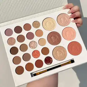 Paleta de sombra nude de longa duração, cores quentes, paleta de maquiagem