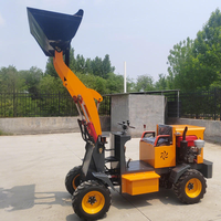 Chargeuse sur pneus compacte diesel 4x4 avec commande hydraulique, petite chargeuse frontale pour l'agriculture, les vergers et la manutention de matériaux de construction