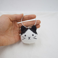 Ornamen kucing Calico rajut buatan tangan boneka kucing lucu hadiah kreatif untuk teman pacar PP katun diisi merek KIVA