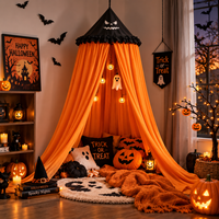 Chapeau de sorcière d'Halloween pour enfants, en coton, conique, pour lit, baldaquin suspendu au plafond, rideau de lit, décoration de chambre gothique, tente, installation facile
