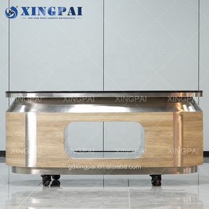 XINGPAI <span class=keywords><strong>Dubai</strong></span>/Arabe Hôtel Cinq Étoiles Banquet <span class=keywords><strong>Restaurant</strong></span> En Acier Inoxydable Personnalisé Table De Buffet Mobile Avec Plateau En Marbre - Product Image 3