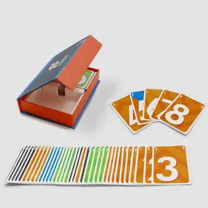 工場製造硬質磁気ブックボックス付き2デッキ紙番号ゲームカードあなたオリジナルデザインアラビア語カードゲーム