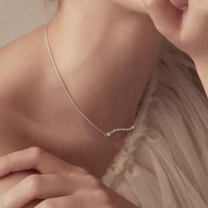 Exclusivo Collar con Colgante de Diamante de Diseño Irregular, Joyería Fina de Oro Blanco Sólido de 18K con Diamante Natural, Amuleto para Mujer, Uso Diario - Product Image 4