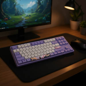 Clavier de jeu mécanique Dareu A87, 87 touches, disposition compacte, interrupteur Cherry MX, touches PBT, rouge, marron, bleu - Product Image 2