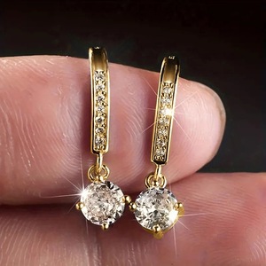 Minimalist Prong Ear <b>Hook</b> Drop <b>Earrings</b> For Women Sparkle Stone Dangle <b>Earrings</b> Daily Wear Fashion Jewelry Wholesale - Product Image 6