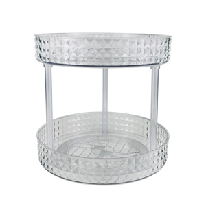 Transparent Plastic Rotating Shelf 3 Tier Cosmetic Desktop Storage Organizer for Makeup and Skincare - Product Image 1