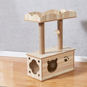 Großhandel großes Luxus Massivholz Sisal Seil Stil Indoor Katzenhaus Haustiermöbel Katzenbäume moderner hölzerner Katzenbaum Turm - Product Image 3
