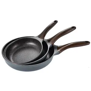 JEETEE OEM China Manufacture Home Cookware Fry Pan With Die Cast Aluminum Handle Aluminum Nonstick Induction Bottom With Lid Fry