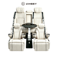 Sofá Cama Triple Plegable Z3 KIMSEY de Cuero PU con Cinturón de Seguridad de 3 Puntos para Ford Transit RV