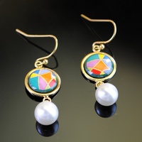 Nouvel ensemble de bijoux cloisonné motif Enjoy Life, bracelets en émail, bracelet jonc plaqué or, boucles d'oreilles et bague pour femme, classique pour les fiançailles
