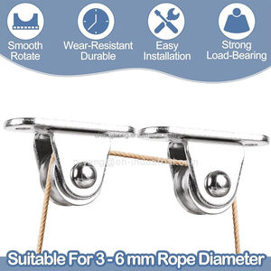 1 "in acciaio inox Mini Duplex puleggia rullo senza attrito ruota silenziosa pesante puleggia fissa puleggia piccolo blocco puleggia - Product Image 4