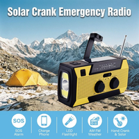 Banco de Energía de 5000 mAh con Puerto Tipo-C, Alarma SOS, Linterna, Equipo de Supervivencia, Radio Meteorológica de Emergencia Portátil para Campismo y Senderismo al Aire Libre