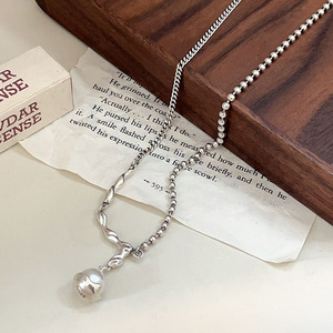 สร้อยคอไข่มุกเงินแท้ S925 ดีไซน์บาโรกสำหรับผู้หญิงสวมใส่ทุกวัน - Product Image 4