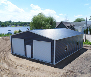 Garages métalliques préfabriqués pour 2 voitures, abri <span class=keywords><strong>de</strong></span> jardin en acier, stockage extérieur, kit <span class=keywords><strong>de</strong></span> grange à poteaux, <span class=keywords><strong>garage</strong></span> préfabriqué - Product Image 4
