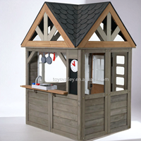 Maisonnette de jeu en bois résistante aux intempéries pour enfants, avec toit en plastique multicolore, pour jardin et parc, Valleyy