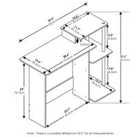 Bureau d'ordinateur portable pliable en bois pour salon, petit, portable, multifonctionnel, pour étude et bureau, avec rangement