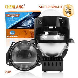 Nueva llegada 130W Retrofit con corte plano Hi/Lo Beam Luces Led Auto 3 pulgadas Led Bi proyector lente Led faros 24V para coche camión - Product Image 1