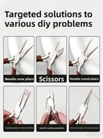 Kit de pinces à bijoux DIY faites à la main en acier au carbone – Pinces à bec rond, pinces coupantes et outils pour la mise en forme de perles et le gainage de fils