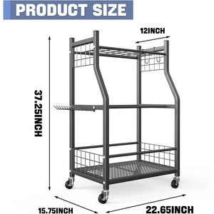 Gardening <b>tool</b> organizer; suitable for gardens, <b>tool</b> sheds, indoor and outdoor long-handled <b>tools</b>, and wheeled <b>cart</b> storage - Product Image 2
