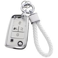 Coque de clé de voiture noire à bord argenté, incrustation de diamants et porte-clés mousqueton, best-seller transfrontalier sur Amazon