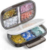 Boîte à pilules étanche avec joint en silicone, organiseur de médicaments portable de voyage à 7 compartiments avec plateau à accessoires