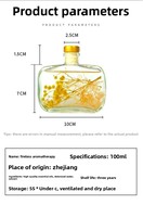 Diffuseur de parfum en verre naturel avec fleurs séchées préservées, artisanal, aux huiles essentielles, sans BPA, sans alcool, pour la maison, 100 ml