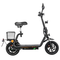 EEC Sertifikalı 500W 48V 13Ah 40km/s TWOFISH M5 PRO-E Elektrikli Scooter 30km Menzil 12 inç Lastikler, Koltuk ve Arka Sepetli