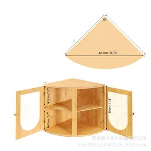 Bamboo Bread Box Double Layer <b>Acrylic</b> Door Kitchen <b>Storage</b> Home Hotel Snack Container - Product Image 4