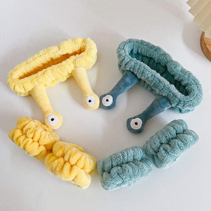 3-piece set of cute <strong>snail</strong>-eyed coral-fiber <strong>makeup</strong> hair bands, soft face wash <strong>headbands</strong>, elastic ladies' spa <strong>headbands</strong> - Product Image 5