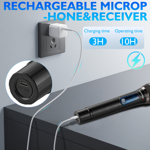 Kasp G11B 2.4G microfoni palmari dinamici Wireless in metallo XLR ricevitore ricaricabile sistema Plug-and-Play fase Karaoke personalizzato - Product Image 5